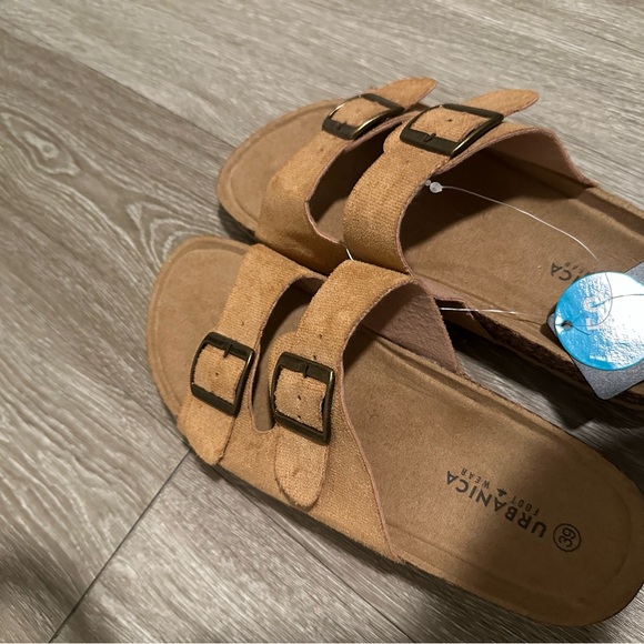Women's Tan Double-Buckle Sandals - Picture 4 of 4